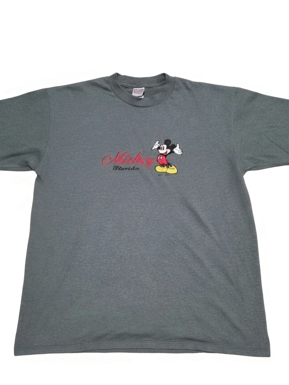 Vintage 90s Sherry's Best Mickey Mouse Florida Embroidered Heather Green T-Shirt